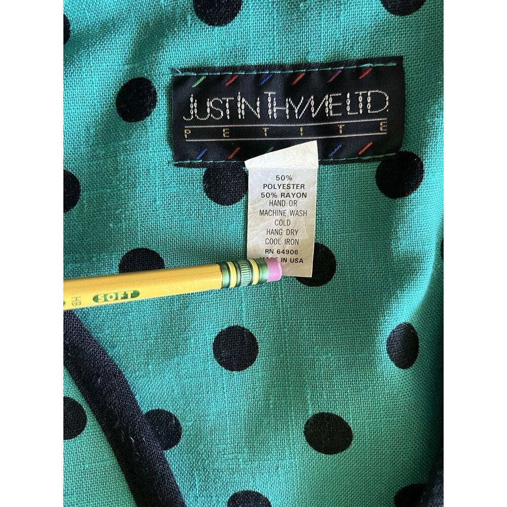VTG Just In Thyme Women’s Petite 16 Polka Dot Retro Blazer (10/M) - Picture 3 of 13
